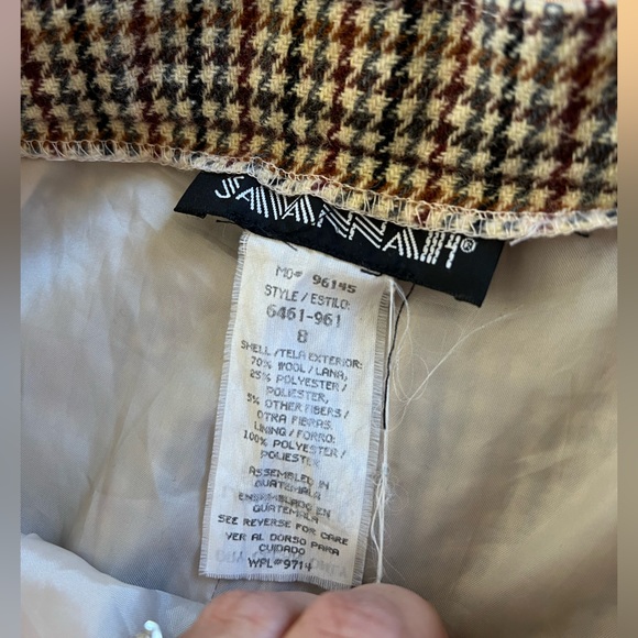 Savanna 4 Vtg pleated Trouser Shorts Petite Dark Academia Wool Blend Houndstooth - Picture 4 of 9